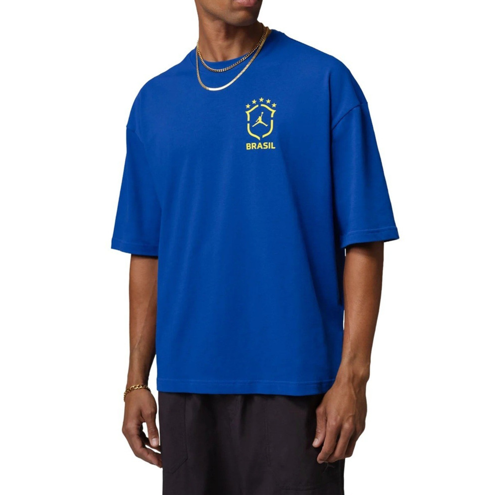 Jordan 85 Brazil Brasil Oversized T-Shirt Old Royal II5389-417 size Large